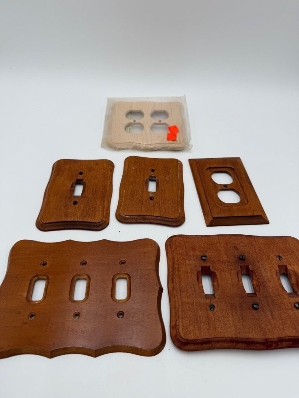 Vintage Wooden Switch Outlet Cover Plates Rustic Cottagecore Granmacore set 6
